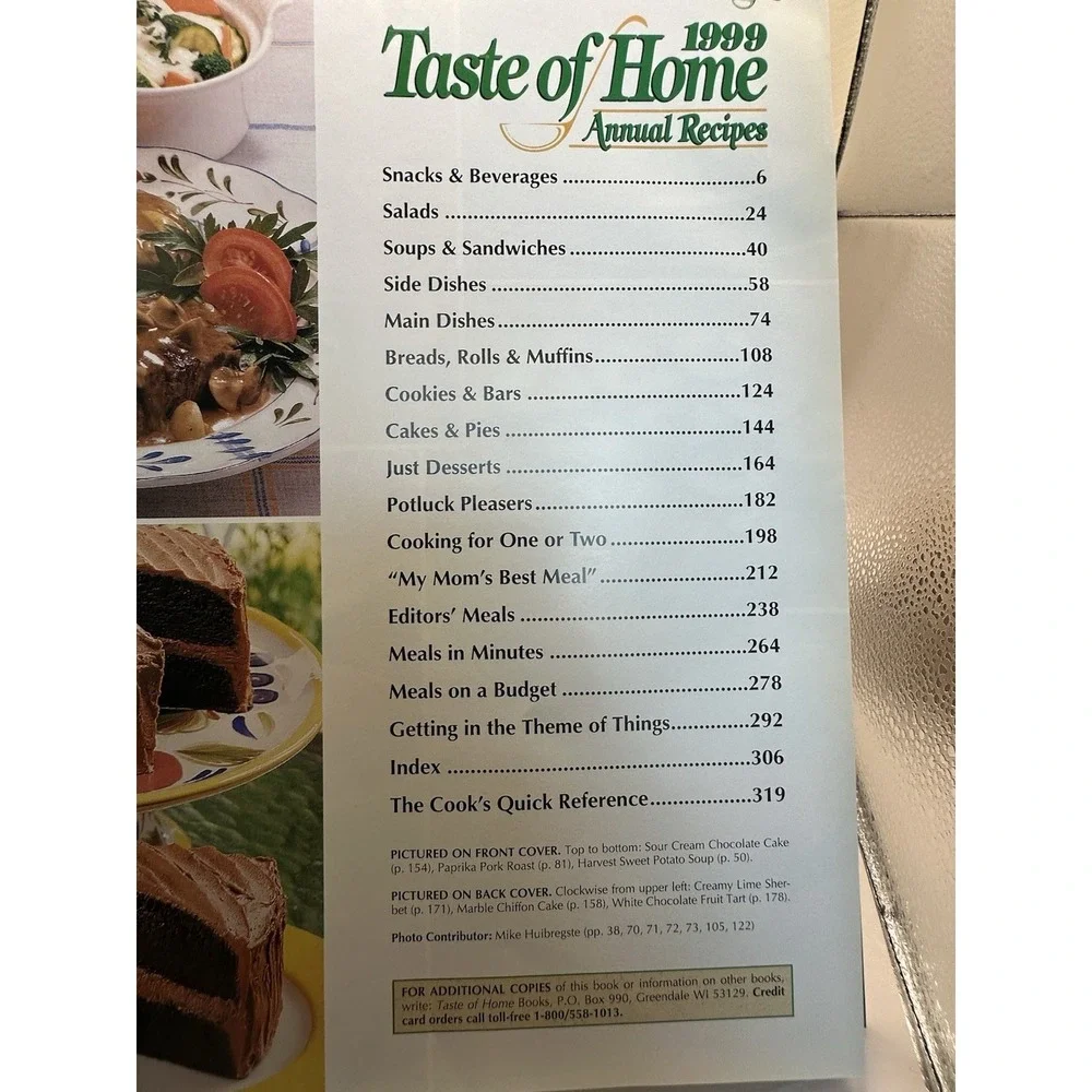 1999 Taste of Home Annual Recipes - Hardcover By Julie Schnittka Hard Cover